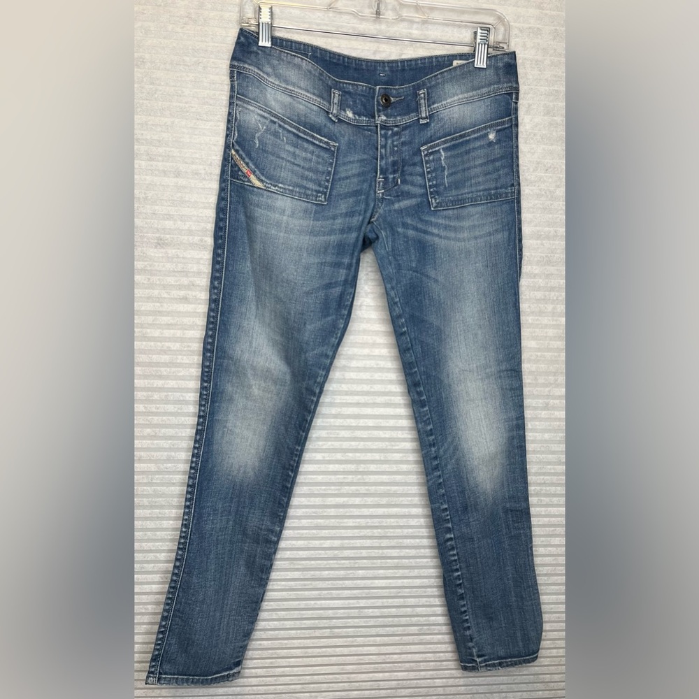 DIESEL Women Y2K style Slim Ankle Length Denim Stretch Low Rise Jeans SizeW28L34